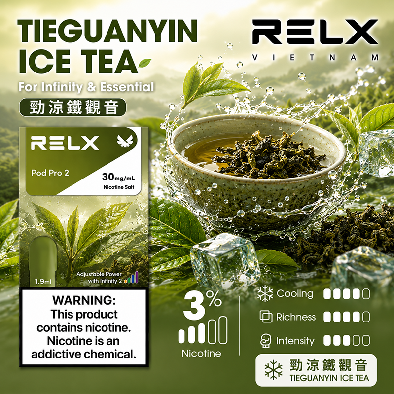 RELX 悅刻六代煙彈 Infinity Pod Pro 2｜1.9ml*3Pod透明油倉｜口味-勁涼鐵觀音